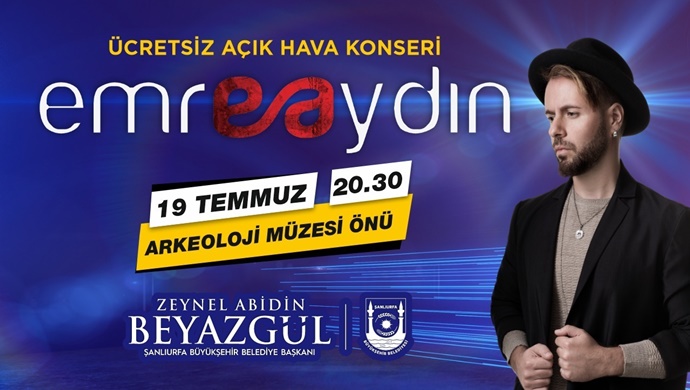 BÜYÜKŞEHİR’DEN ARKEOLOJİ MÜZESİ ÖNÜNDE EMRE AYDIN KONSERİ