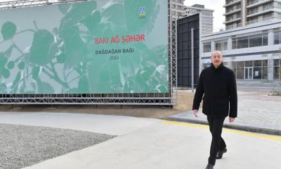 İlham Aliyev, Bakü Beyaz Şehir’in Central Park Mahallesi’ndeki Ofis binasında inşaat, iyileştirme çalışmaları ve oluşturulan koşullarla tanıştı