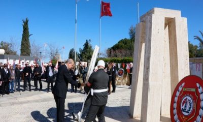 Cumhurbaşkanı Ersin Tatar, Baf Direnişi’nin 60’ncı yıl dönümü ve bu direnişte şehit düşenler için Güzelyurt’ta Baf Şehitleri Anıtı önünde düzenlenen törene katıldı
